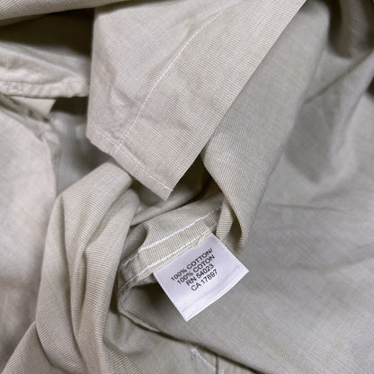 Banana Republic Shirt Mens Large Light Brown/White Button Up Long Sleeve Casual