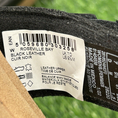 Clarks Roseville Bay Sandals Womens 9.5 M Black Slides Slip On Leather Straps