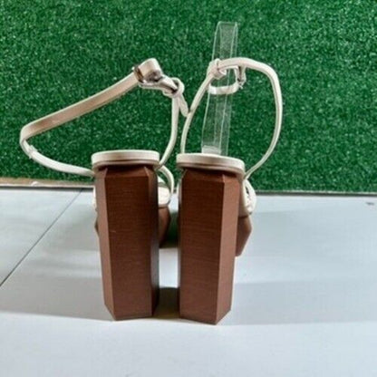 Gianni Bini Parrish Platform Sandals Ankle Strap Chunky Heel Beige Womens 9.5 M