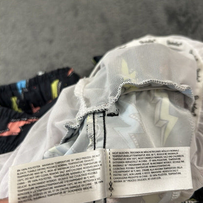 Boardies Board Shorts Mens Extra Large 34" Black Zaps Neon Swim Drawstring NEW