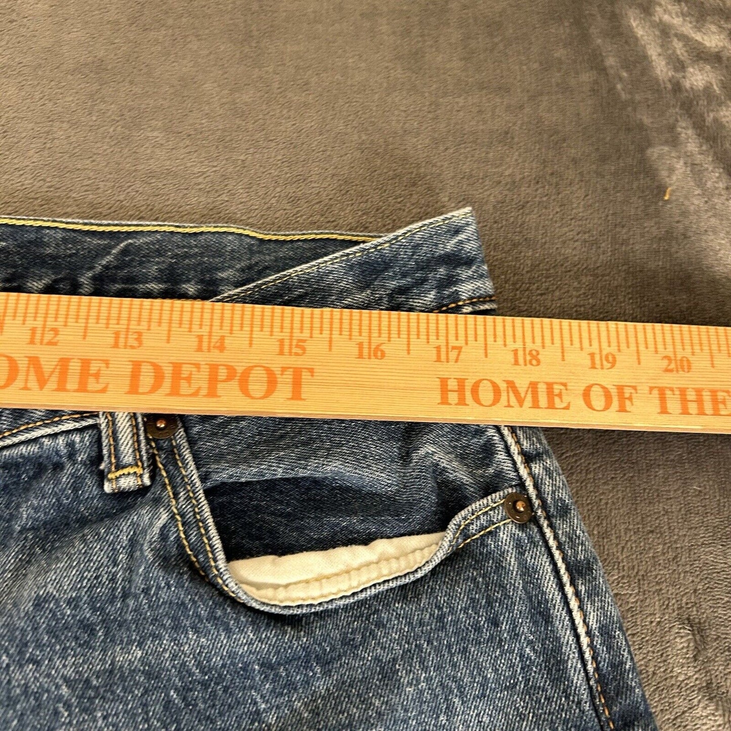 Levis 501 Jeans Mens 36x34" Blue Button Fly Straight Leg Denim Pants Casual Work