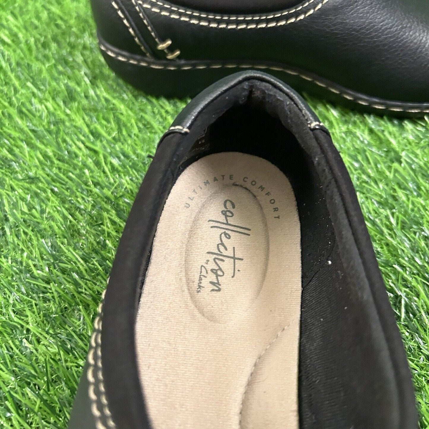 Clarks Ashland Joy Loafers Womens 9 M Black Leather Shoes Slip On Comfort Casual