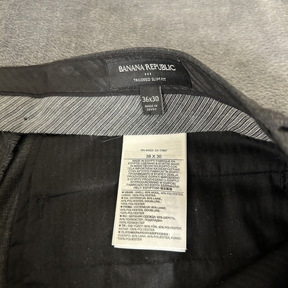 Banana Republic Dress Pants Mens 36x30 Gray Slacks Work Wool Tailored Slim Fit