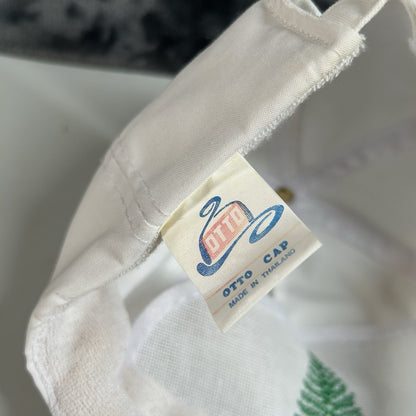 Vintage Potlatch Hat Cap Mens Strap Back White Green Rope Otto Cap Adjustable