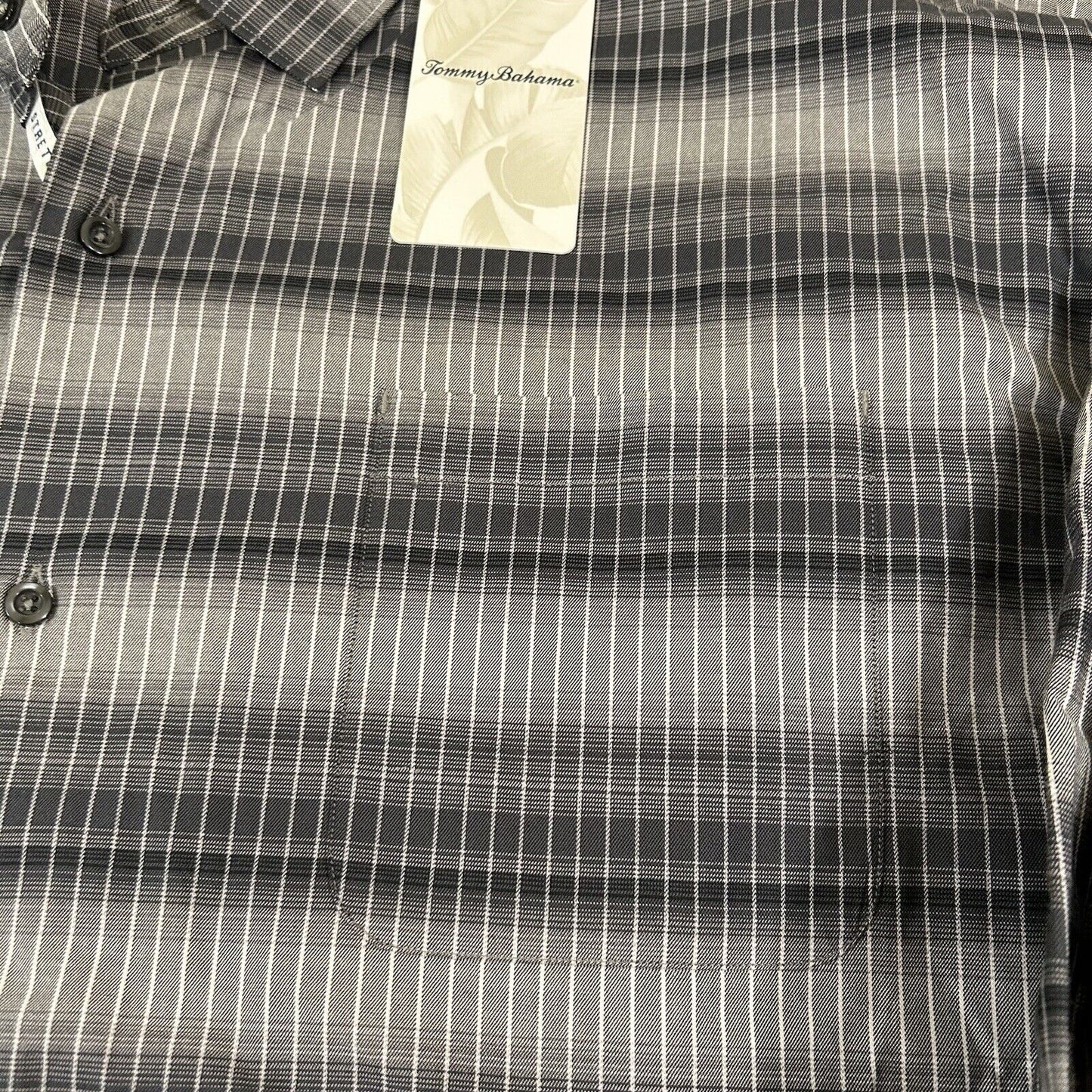 Tommy Bahama Shirt Mens 4XLB Gray Black Lazlo Ombre Stripe Button Up LS NEW $168