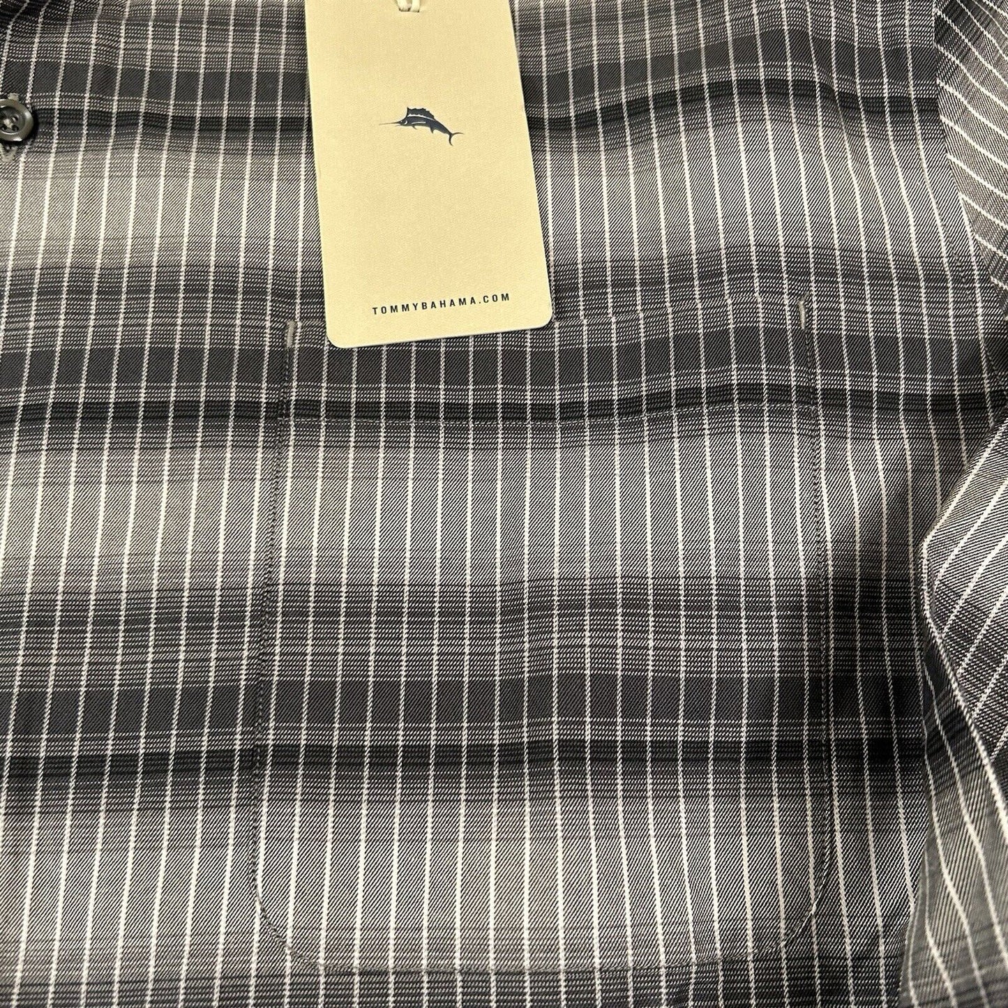 Tommy Bahama Shirt Mens XLT Gray Black Lazlo Ombre Stripe Button Up LS NEW $168