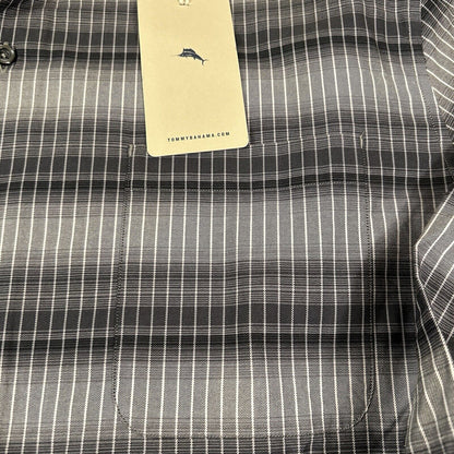 Tommy Bahama Shirt Mens XLT Gray Black Lazlo Ombre Stripe Button Up LS NEW $168