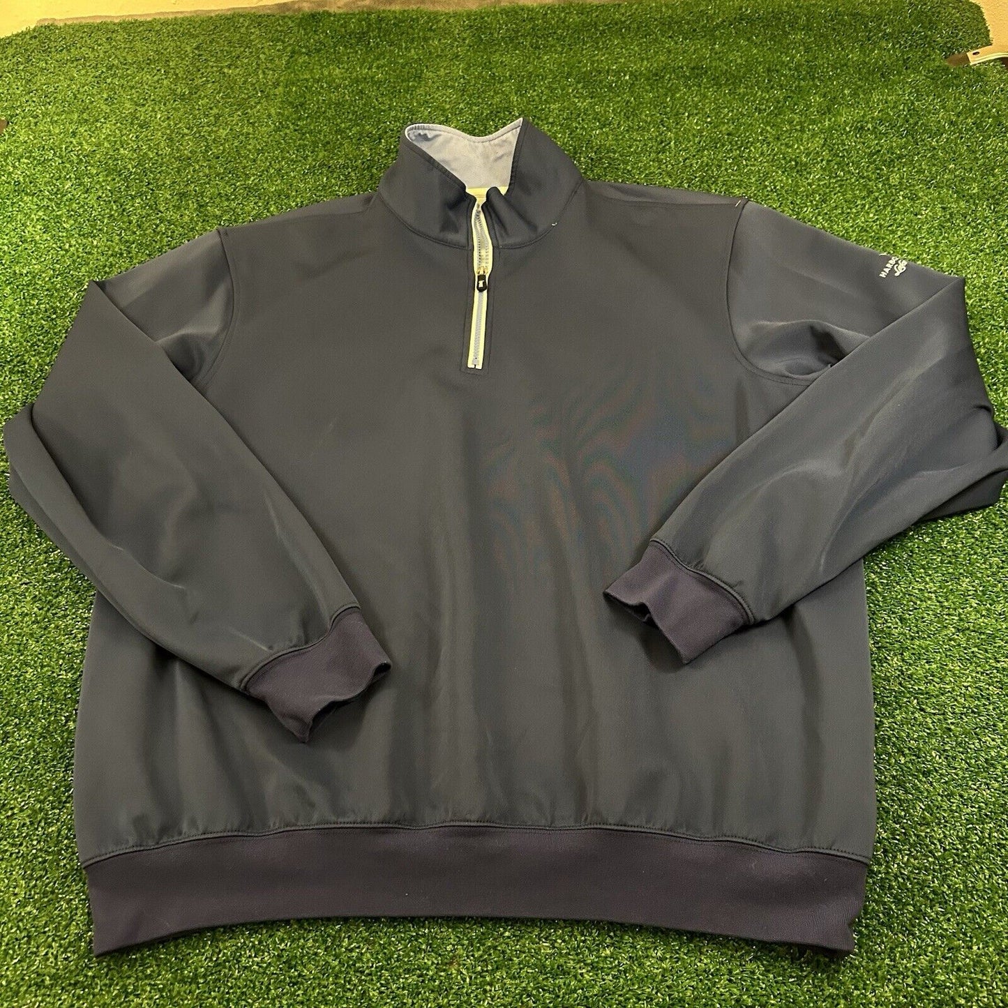 Fairway Greene Tech Sweater Mens Extra Large Blue Sweatshirt 1/4 Zip Golf Preppy