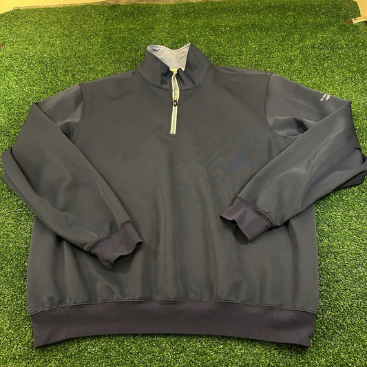 Fairway Greene Tech Sweater Mens Extra Large Blue Sweatshirt 1/4 Zip Golf Preppy