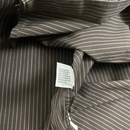 Gap Shirt Mens Large Brown White Striped Fitted Button Up Long Sleeve Casual