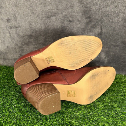 Madewell Reagan Chelsea Boots Womens 8.5 M Red Leather Ankle Booties Casual