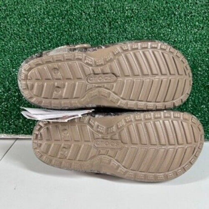 Crocs Classic Lined Clog Realtree Edge Camo Fuzzy Warm Shoes Brown Womens 9