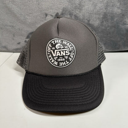 Vans Trucker Hat Cap Snapback Gray Black Foam Skater Y2K Otto Adjustable Mens