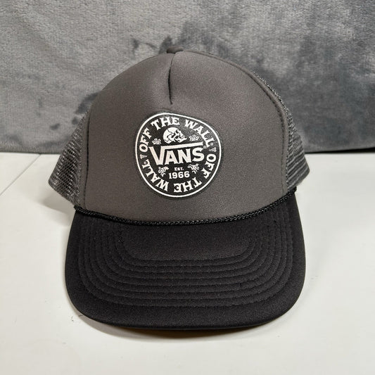 Vans Trucker Hat Cap Snapback Gray Black Foam Skater Y2K Otto Adjustable Mens
