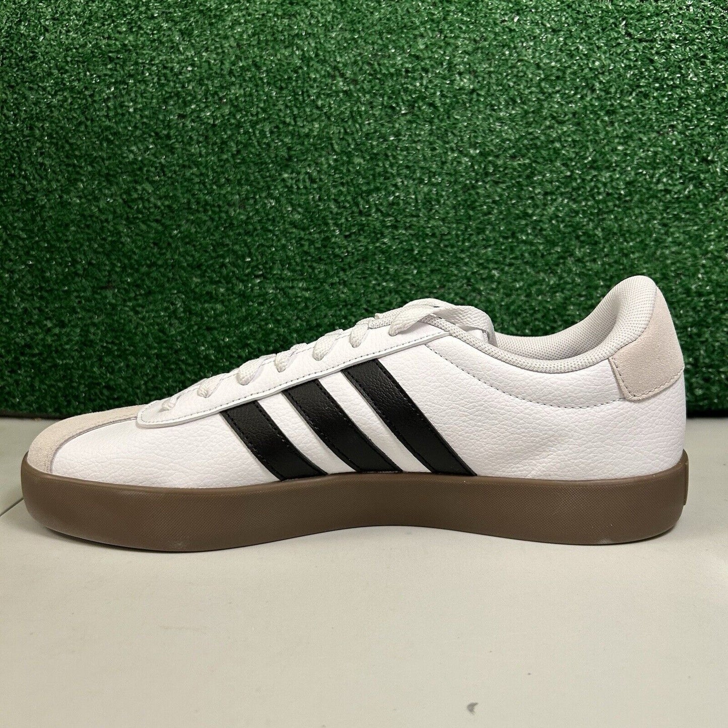 Adidas VL Court 3.0 Mens 10.5 White Black Shoes Sneaker Athletic Leather NEW