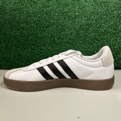 Adidas VL Court 3.0 Mens 10.5 White Black Shoes Sneaker Athletic Leather NEW