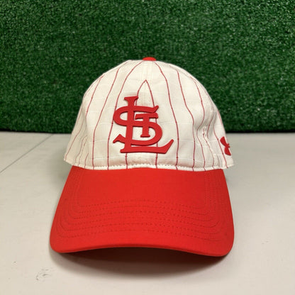 St Louis Cardinals Hat Cap Mens Strapback White Red Pinstripe Cooperstown MLB