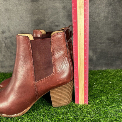 Madewell Reagan Chelsea Boots Womens 8.5 M Red Leather Ankle Booties Casual