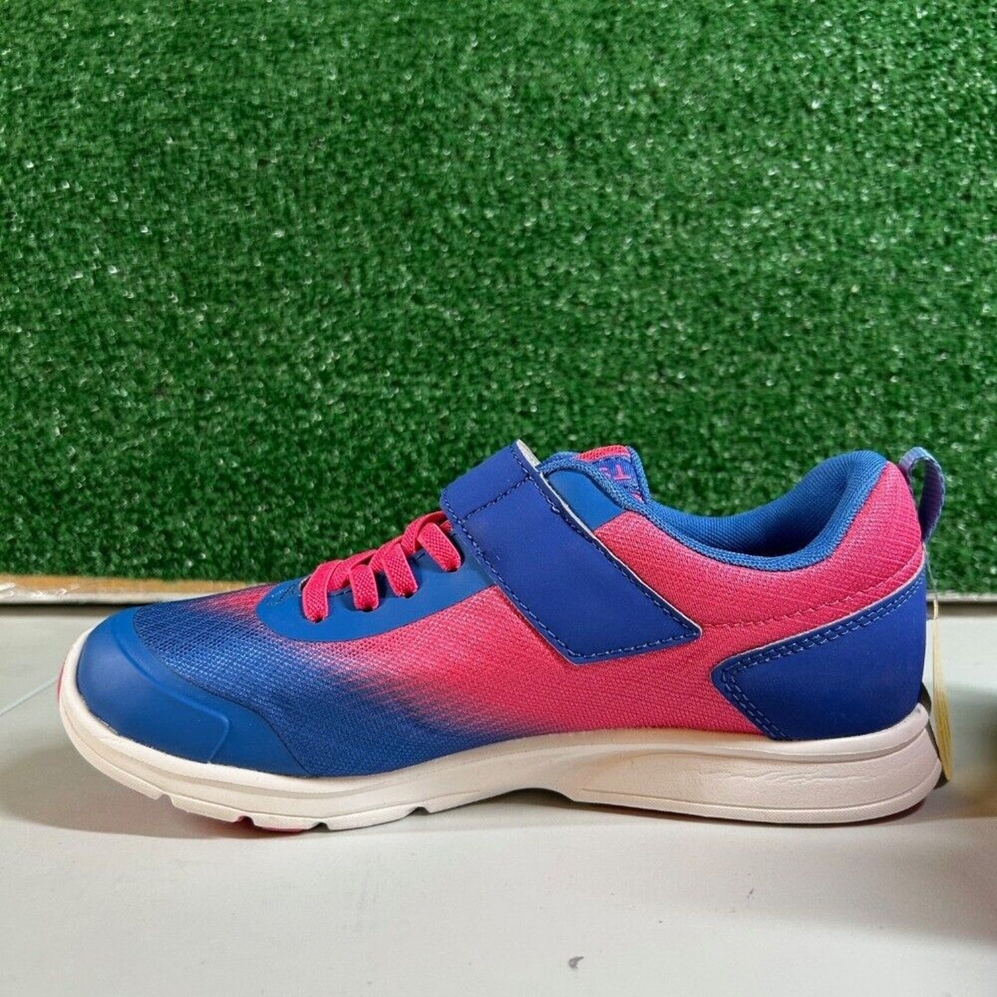 Tsukihoshi Kids Racer Sneakers Pink & Blue Hook and Loop Closure Youth 3Y