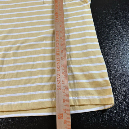 Hurley Shirt Men Small Yellow White Striped Yarn Dye Short Sleeve Pocket Tee New