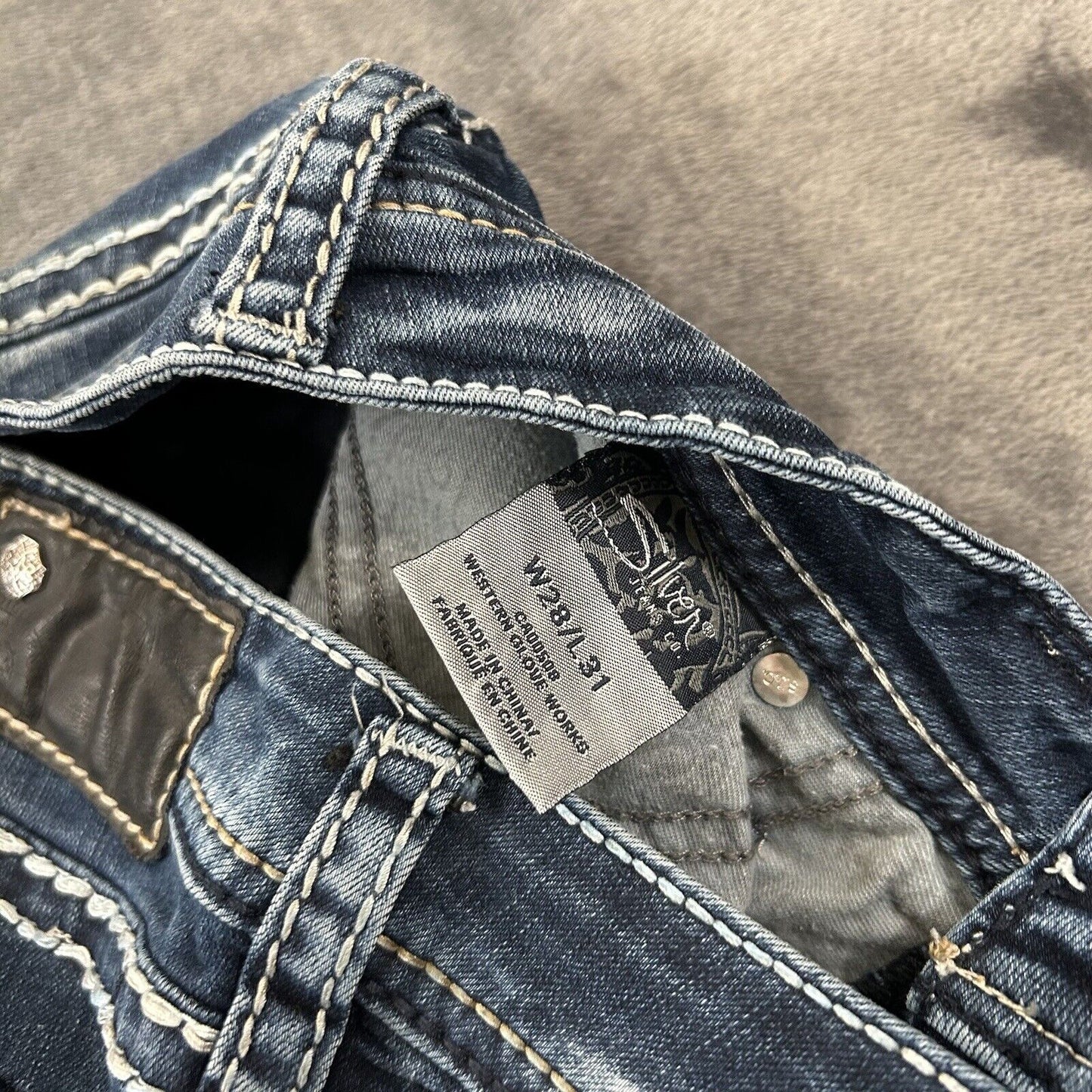 Silver Aiko Jeans Womens Blue 28x31" Blue Flap Skinny Denim Pants Stretch