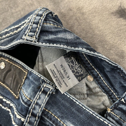 Silver Aiko Jeans Womens Blue 28x31" Blue Flap Skinny Denim Pants Stretch