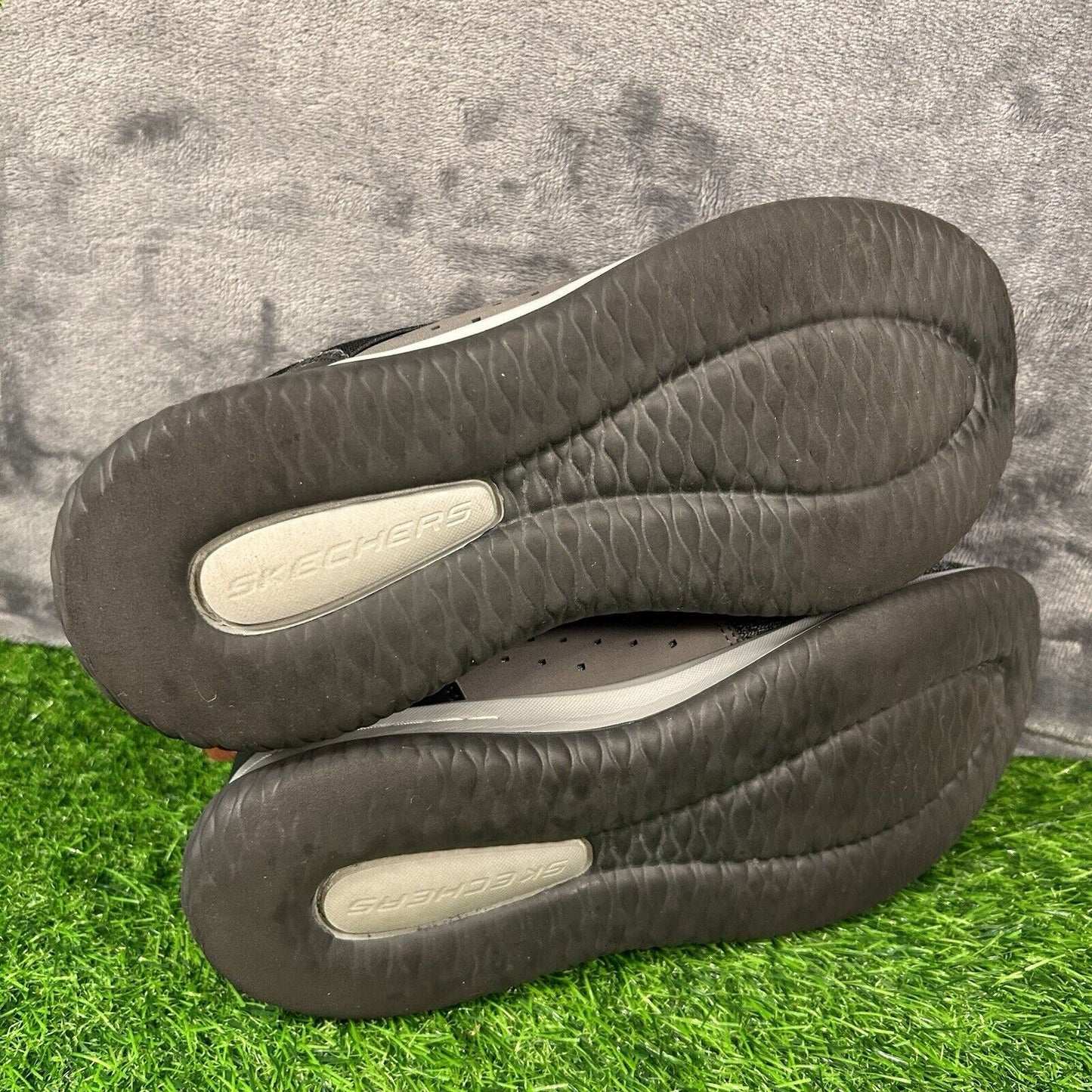 Skechers Delson Mens 8.5 Black Gray Shoes Sneakers Athletic Running Casual Walk