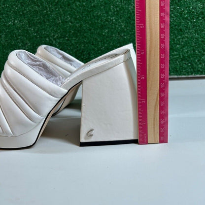 Circus by Sam Edelman Marlie Platform Sandals Block Heel White Womens 7.5 M