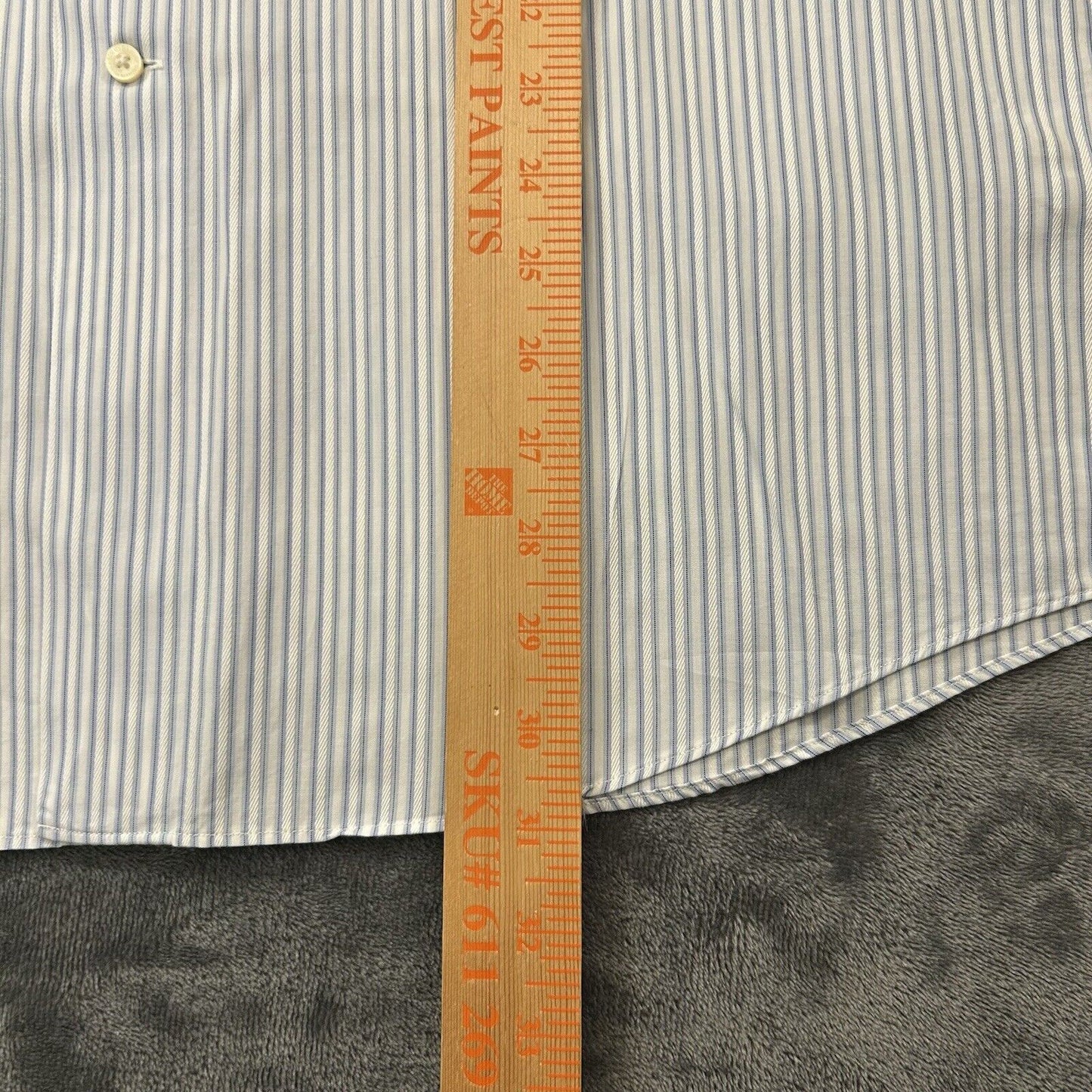 Tommy Bahama Shirt Mens 15.5 34/35 Blue White Striped Button Up Long Sleeve Work