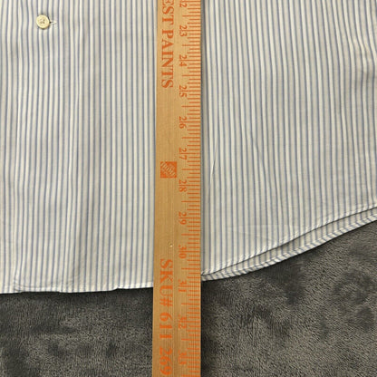 Tommy Bahama Shirt Mens 15.5 34/35 Blue White Striped Button Up Long Sleeve Work