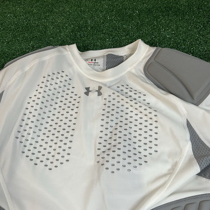 Under Armour MPZ2 Padded Shirt Mens Extra Large White Compression MSRP $75 New
