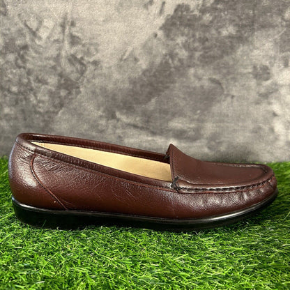 SAS Simplify Loafer Womens 8.5 S Burgundy Leather Shoes Slip On Casual Comfort