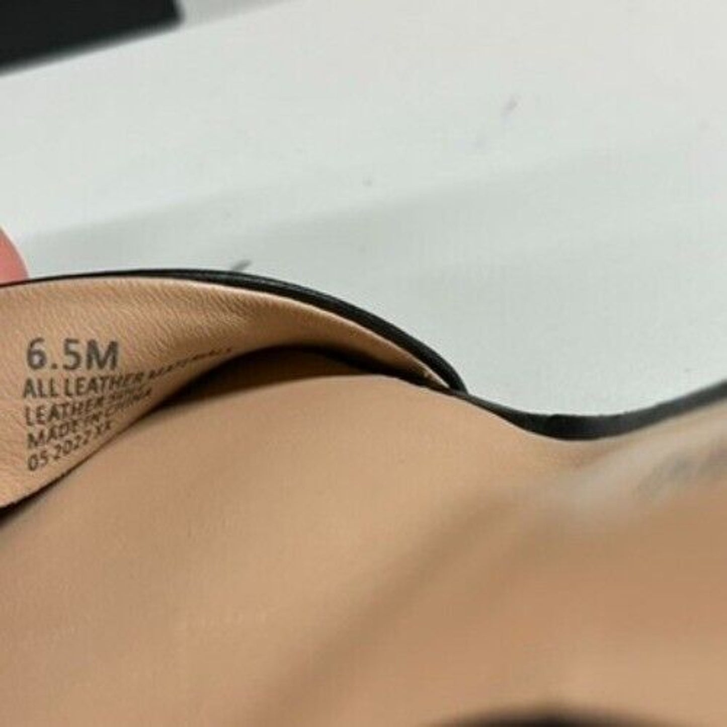 Antonio Melani Black Leather Block Heel Sandals Square Toe Slip On Womens 6.5M