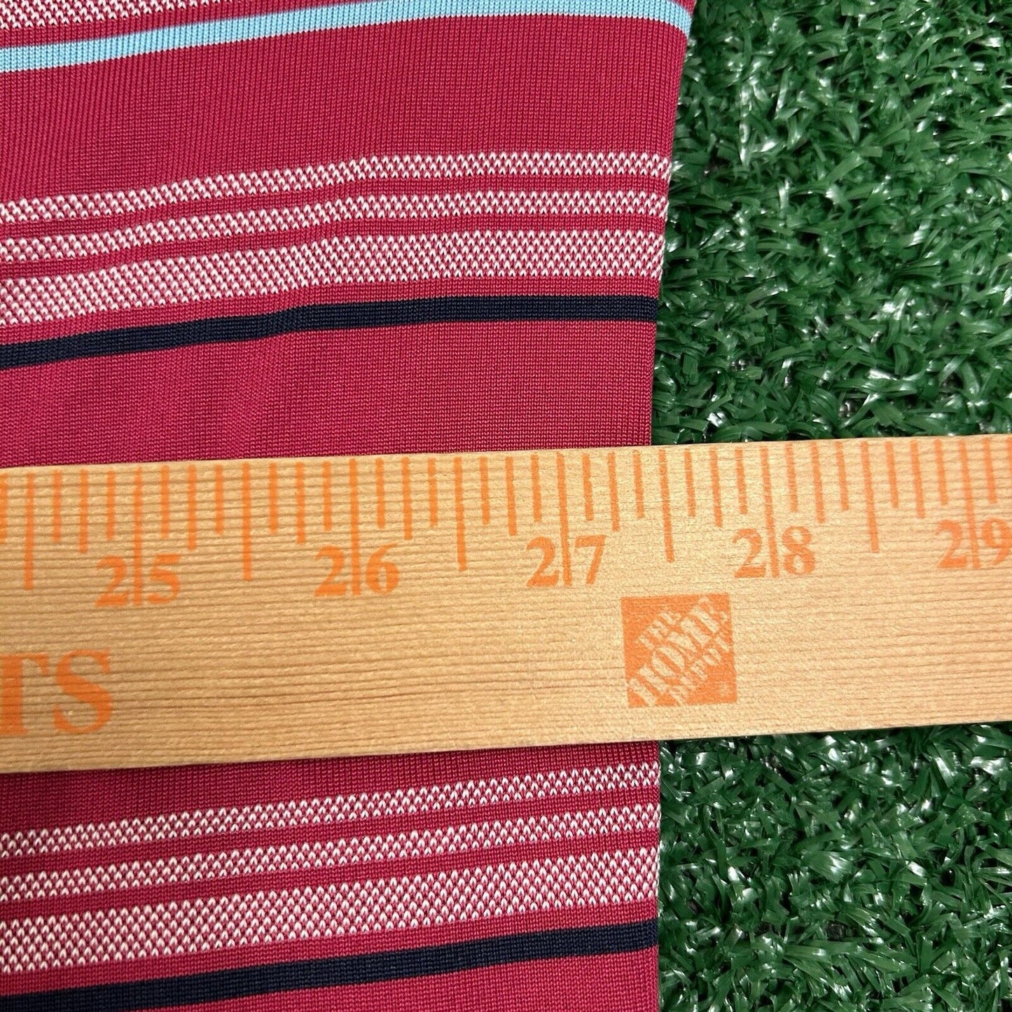 Reebok Polo Shirt Mens 3XL Pink/Red Blue Striped Short Sleeve Golf Athletic