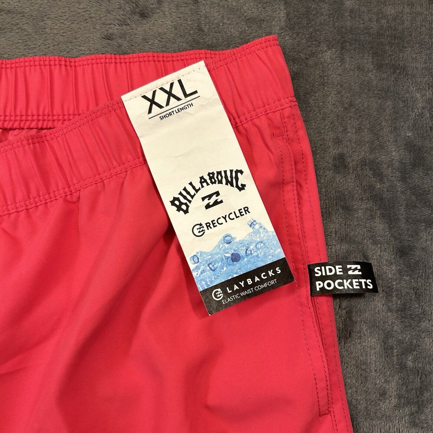 Billabong Board Shorts Men XXL 2XL 36" Red Drawstring Hybrid Swim Recycler NEW