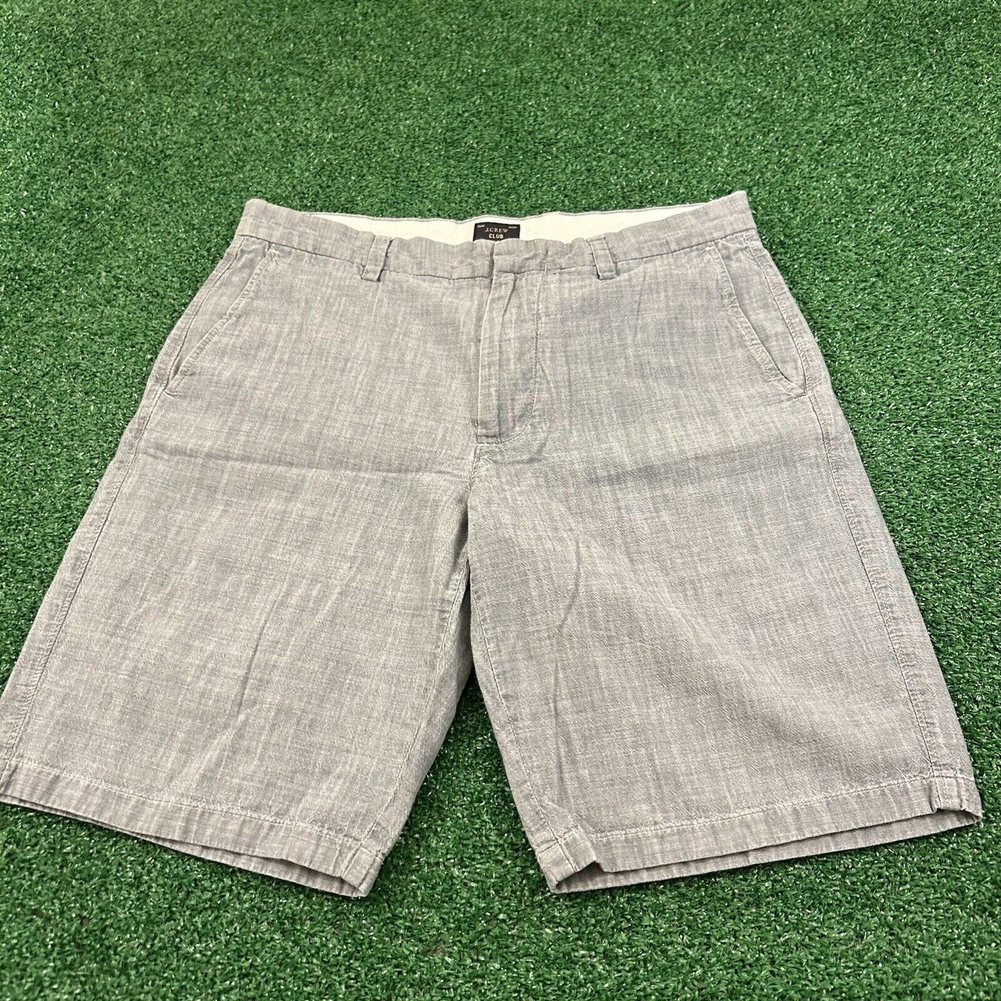 J Crew Chino Shorts Mens 31 Blue/Gray Casual Outdoor Golf 10.5" Inseam