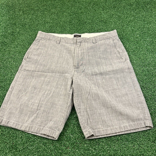 J Crew Chino Shorts Mens 31 Blue/Gray Casual Outdoor Golf 10.5" Inseam