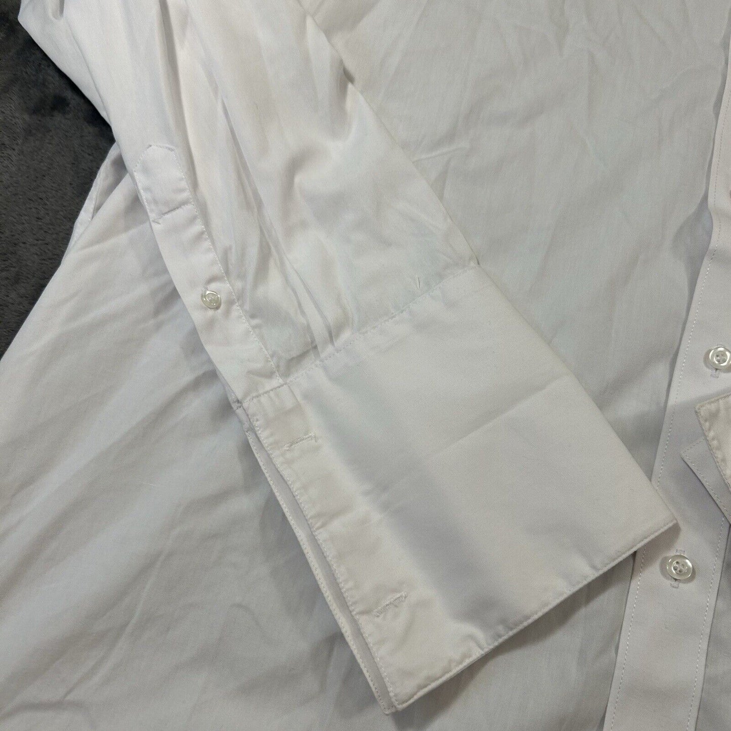 Giovanni Uomo Dress Shirt Mens 18.5 34/35 White Button Up Long Sleeve Formal