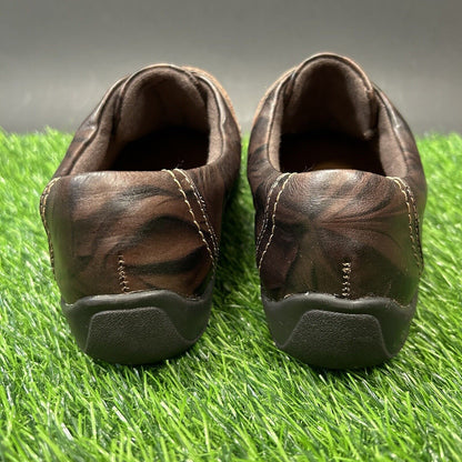 Clarks Artisan Shoes Womens 7 M Brown Black Loafer Flats Leather Slip On Strap