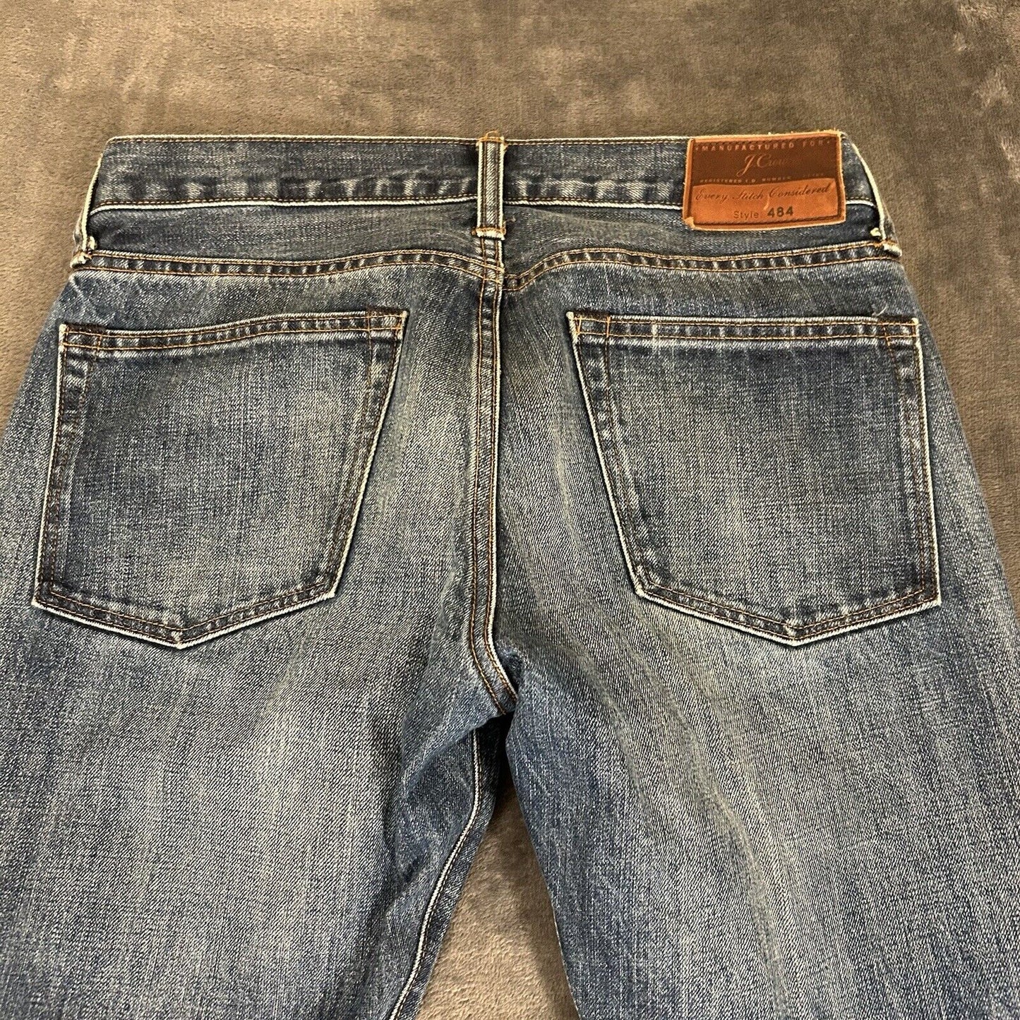 J Crew Jeans Mens 35x36" Blue Slim Boot Straight Denim Pants Western