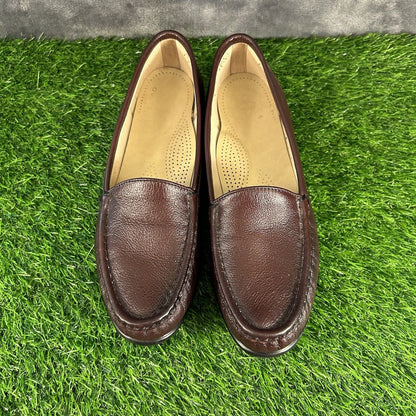 SAS Simplify Loafer Womens 8.5 S Burgundy Leather Shoes Slip On Casual Comfort