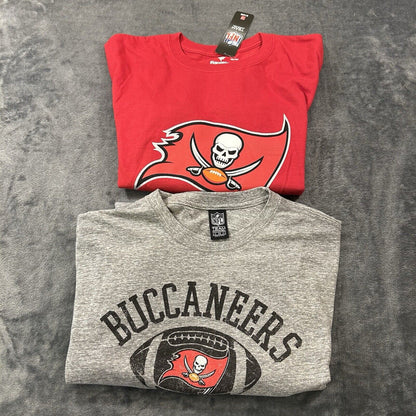 Tampa Bay Buccaneers Shirt LOT Mens Medium Gray Red Short Sleeve NFL Brady NEW