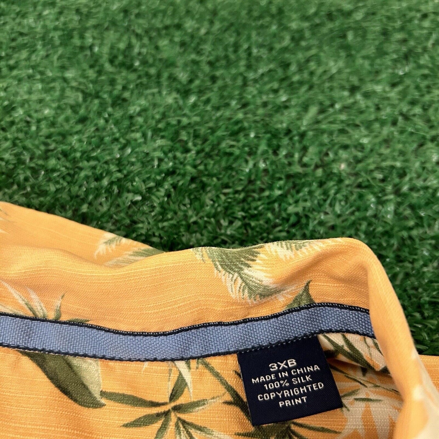 Tommy Bahama Hawaiian Shirt Mens 3XB Orange Floral Button Up Short Sleeve Silk