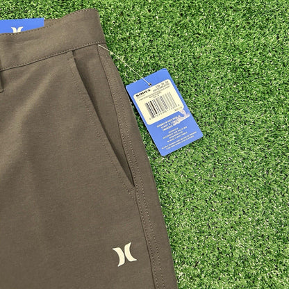 Hurley Chino Shorts Mens 30" Gray Flat Front Hybrid Heathered Stretch Casual New