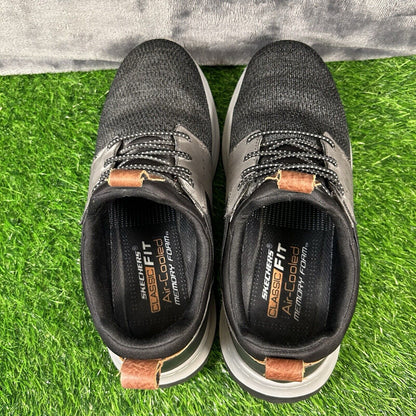 Skechers Delson Mens 8.5 Black Gray Shoes Sneakers Athletic Running Casual Walk