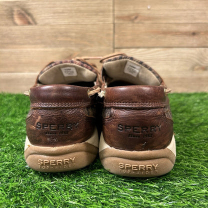 Sperry Top Sider Loafers Womens 10 M Brown Leather Boat Shoes Wool Casual 2 Eye