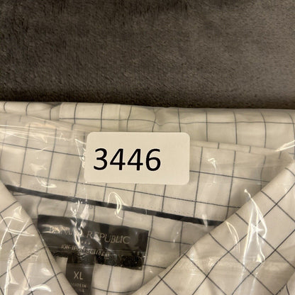 Banana Republic Shirt Mens Extra Large White Black Button Up Long Sleeve Slim