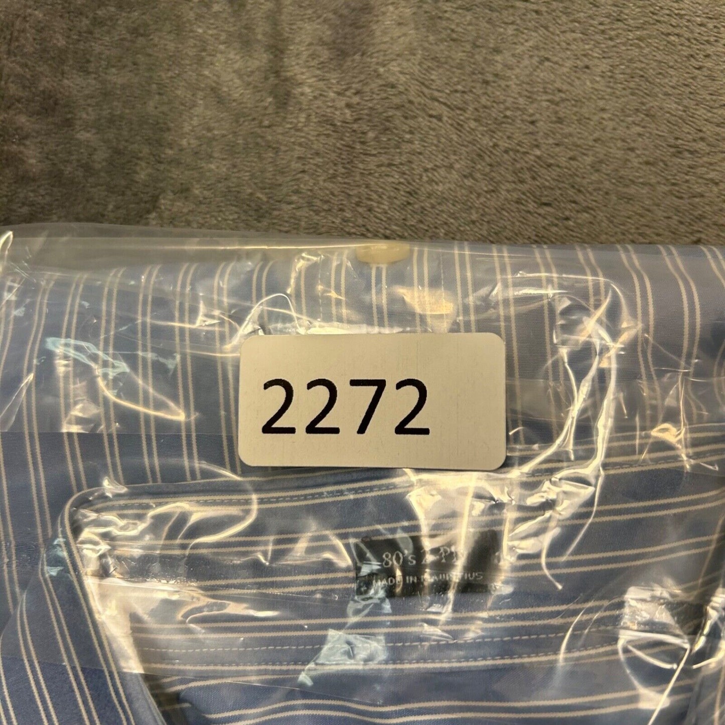 J Crew Shirt Mens Extra Large 17 17.5 Blue White Striped Button Up Long Sleeve