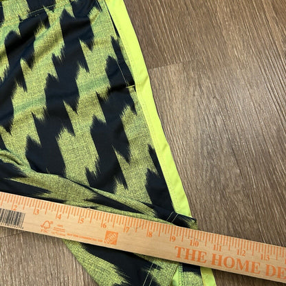 Nike Shorts Mens Medium 29" Neon Green Black Striped Dri-Fit Basketball Athletic