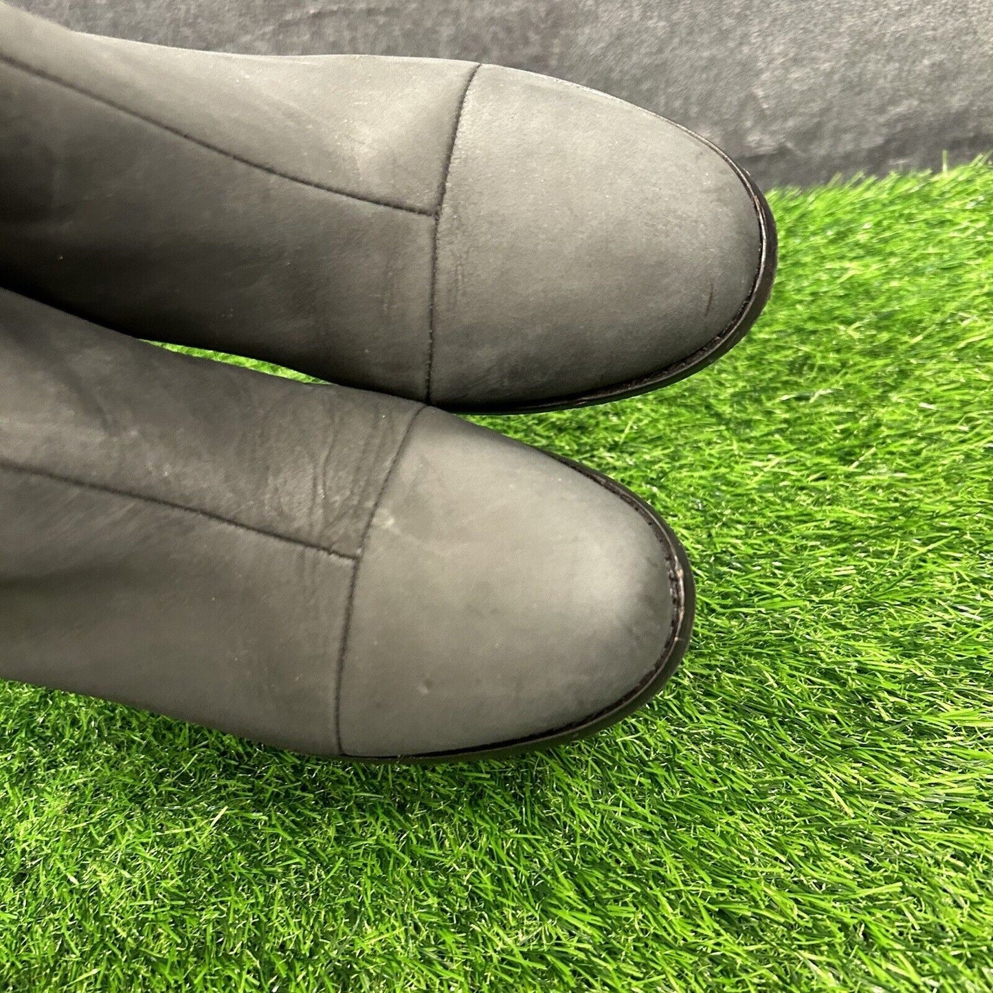 Toms Esme Boots Womens 9.5 Black Leather Ankle Booties Casual Block Heel Chelsea